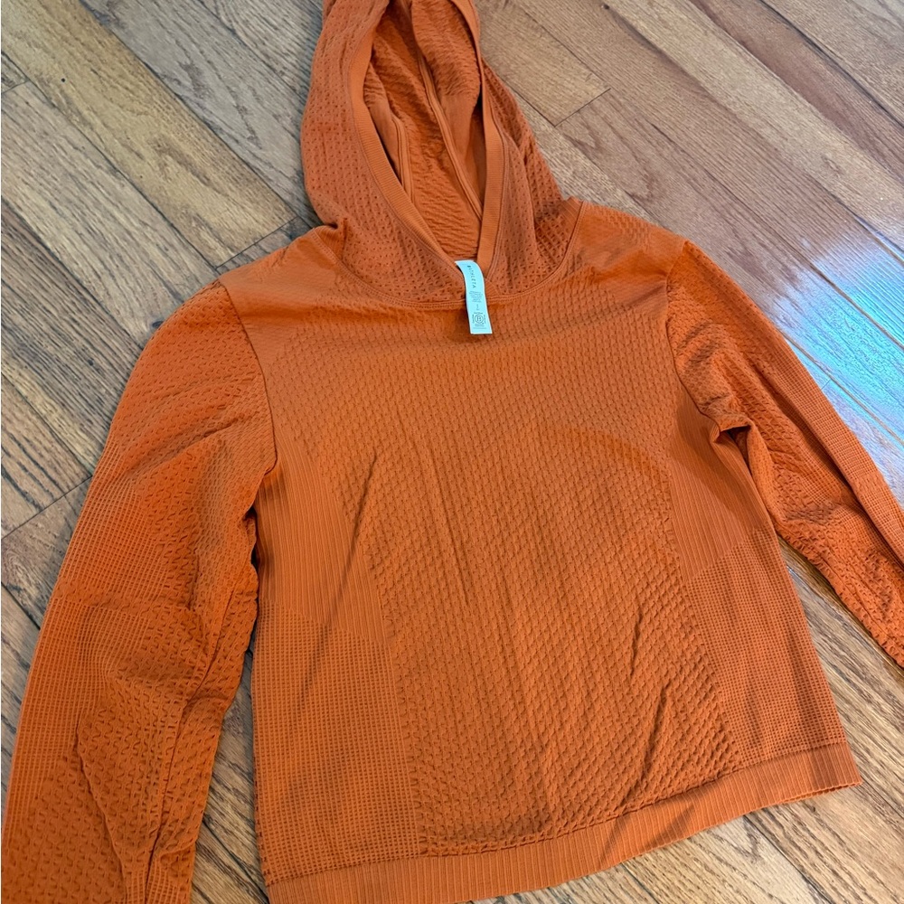 Athleta Burnt Orange Textured Hoodie - Picture 3 of 4